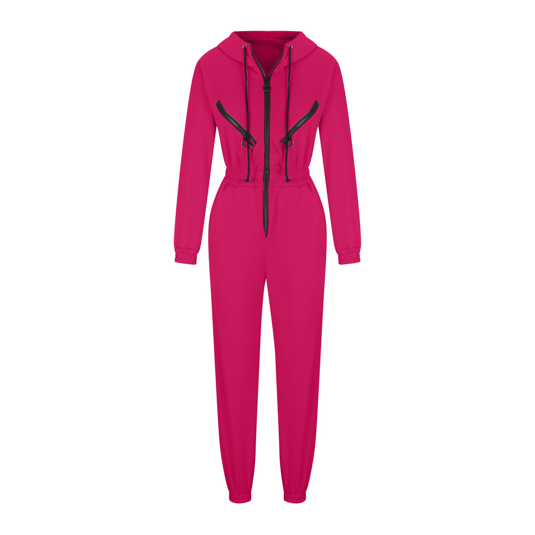 Damen nan kurzes Halbzip-Loungewear-Set mit elastischem Taillenbund und oversized Schnitt EB