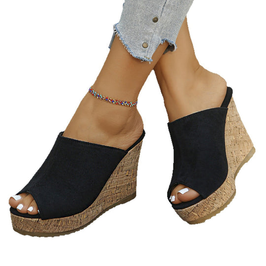Damen Clogs mit elegantem Kork-Wedge-Design EB