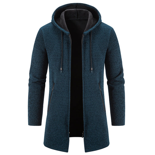 Herren praktische und stilvolle Fleecejacke mit Kapuze und Reißverschlusstaschen EB