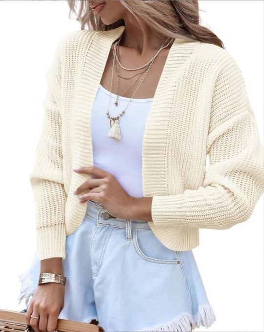 Damen lässiger Strickpullover mit überschnittenen Schultern und weitem Schnitt EB