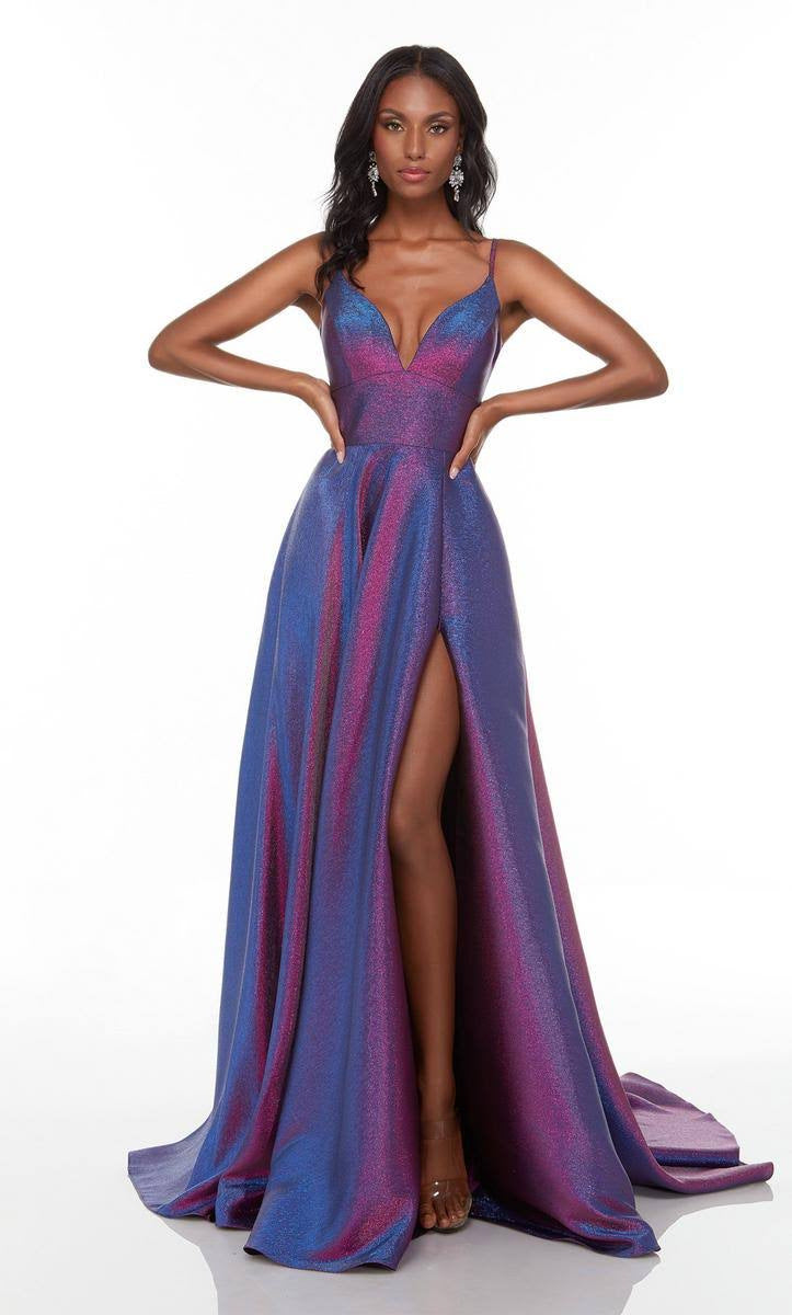 Damen Glamouröses Abendkleid mit seitlichem Schlitz EB