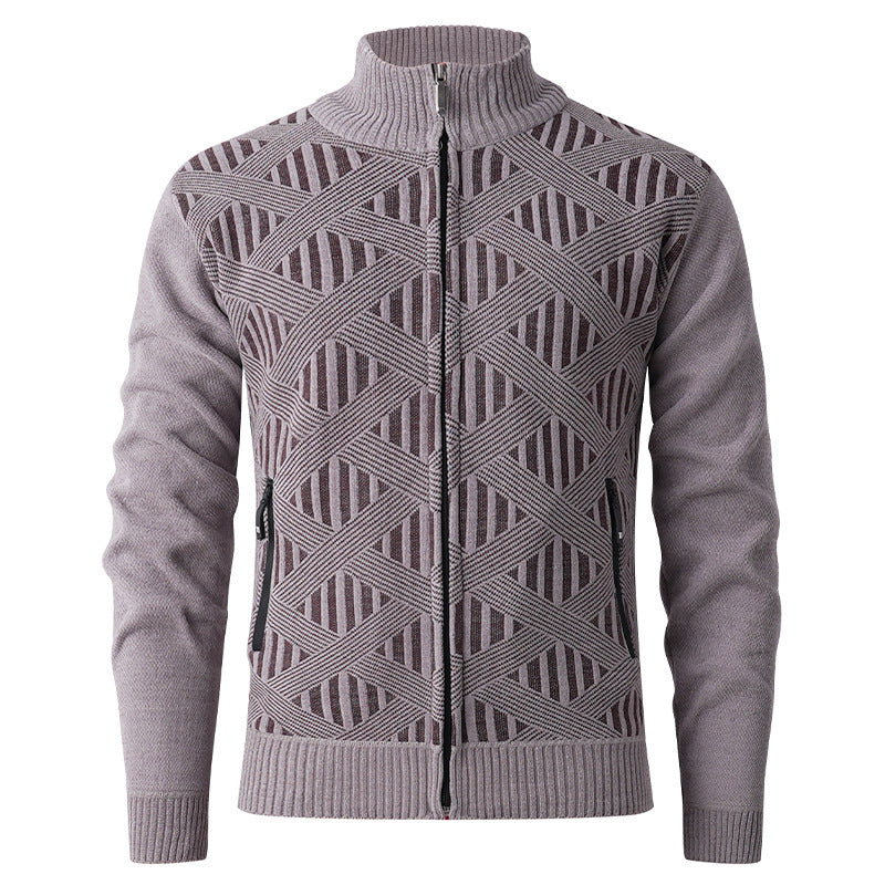 Herren Strickjacke mit strukturiertem Design und modernem Reißverschluss EB