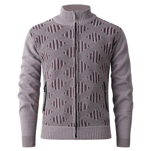 Herren Strickjacke mit strukturiertem Design und modernem Reißverschluss EB
