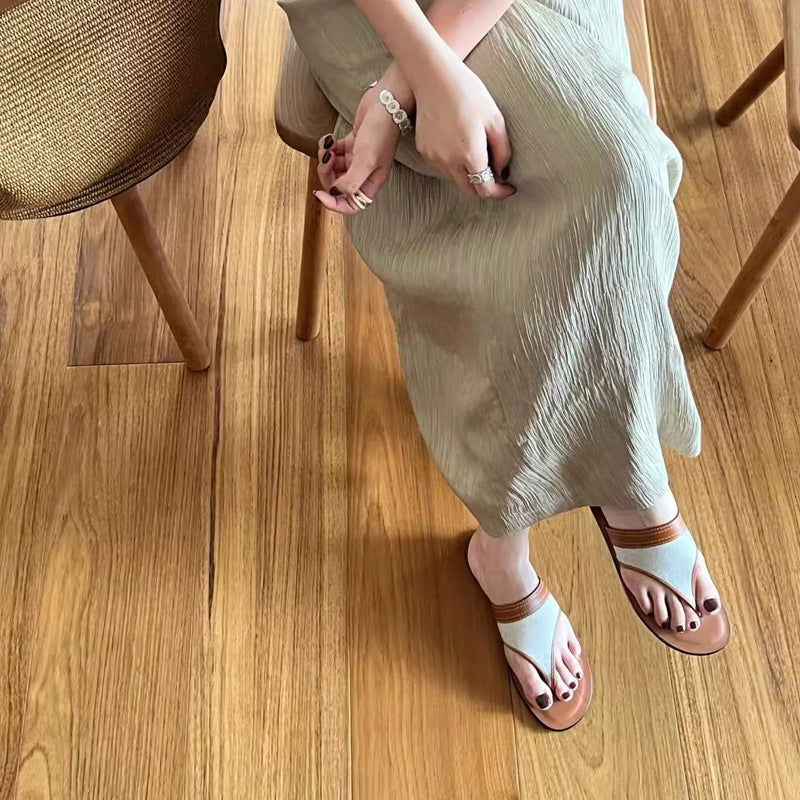 Damen Zehentrenner-Sandalen mit ergonomischem Riemendesign und rutschfester Sohle EB