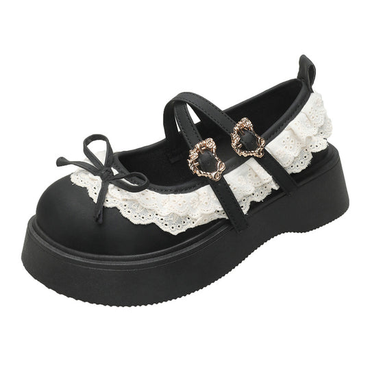 Damen Komfortable Plateau-Mules mit dekorativen Riemen und Schleifen-Detail EB