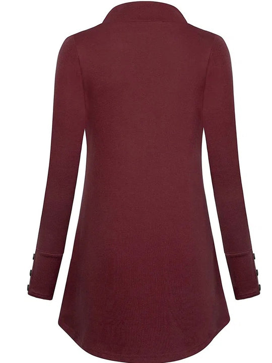 Damen Legeres V-Ausschnitt Oberteil mit Knopfdetails EB