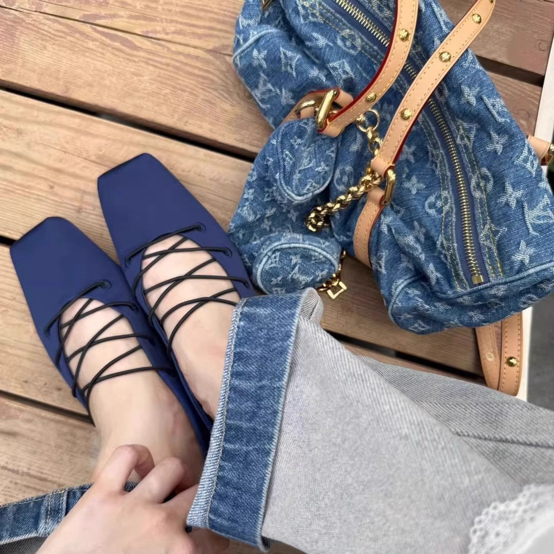 Damen Ballerinas mit modischem Schnürdesign EB