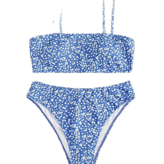 Damen Bandeau-Bikini mit verstellbaren Trägern und floralem Design EB