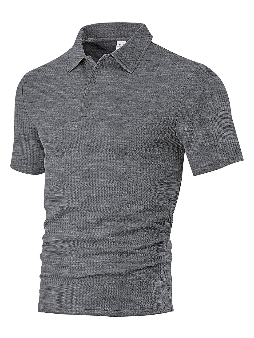 Herren nan körperbetontes Kurzarm-Polo aus elastischem Jacquardstrick mit Hemdkragen EB