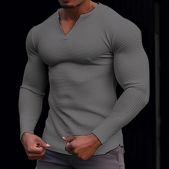 Herren Langarmshirt mit strukturiertem Design EB