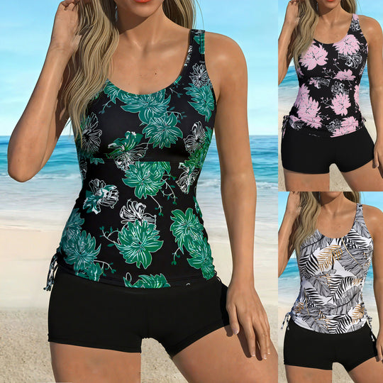 Damen Tankini-Set mit modischem Blumendesign und bequemen Shorts EB