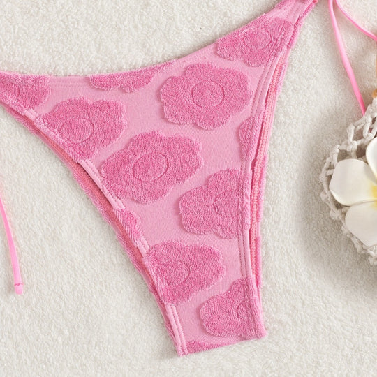 Damen Bikini-Set mit raffiniertem Blumenmuster und verstellbaren Trägern EB
