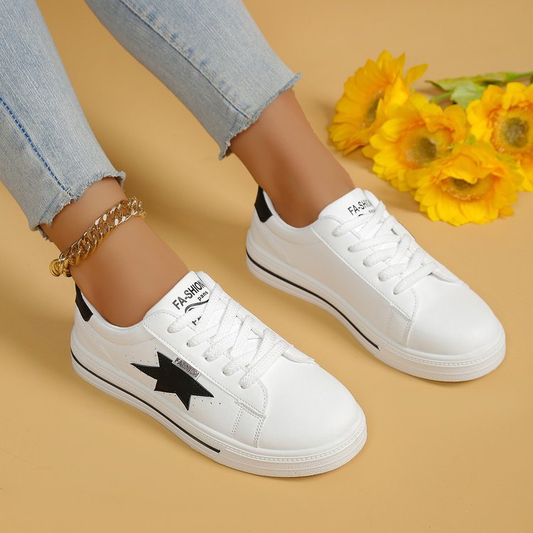 Damen Sneakers mit modischem Sternenmotiv und dämpfender Sohle EB