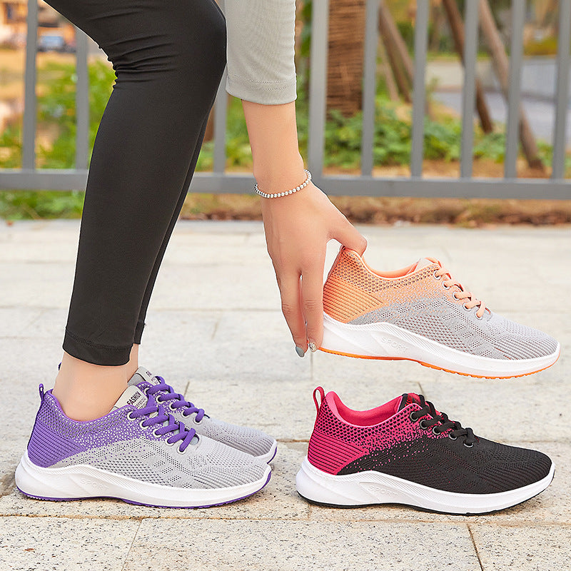 Damen nan nahtloser Strick-Fitnesssneaker mit ergonomischem Fersenhalt, flexibler Zehenkappe und reaktiver EVA-Dämpfung EB