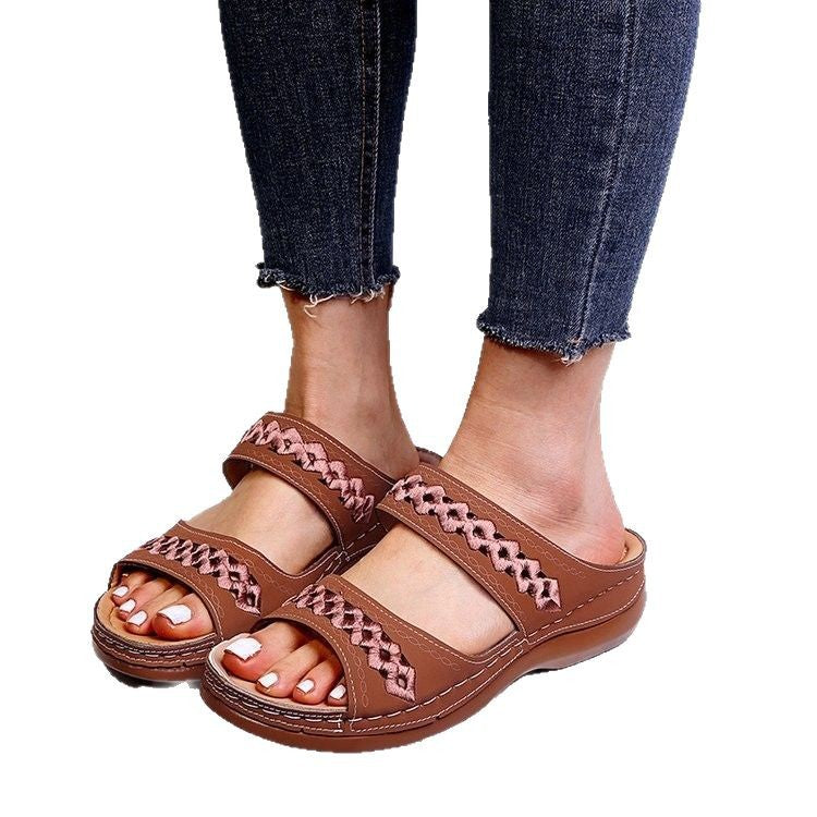 Damen bequeme Pantolette mit raffiniertem Schnitt und atmungsaktivem Obermaterial EB