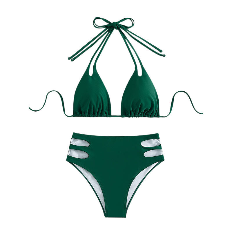 Damen Hochgeschnittener Triangel-Bikini mit innovativem Cut-Out-Design EB