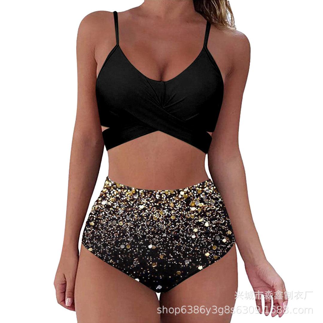 Damen Crop-Top Bikini-Set mit geflochtenem Design EB