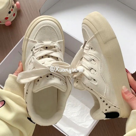 Damen Canvas Sneakers mit flexibler Gummisohle und atmungsaktivem Obermaterial EB