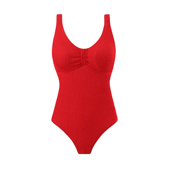 Damen Einteiliger Badeanzug mit raffinierten Rippstrick-Details EB