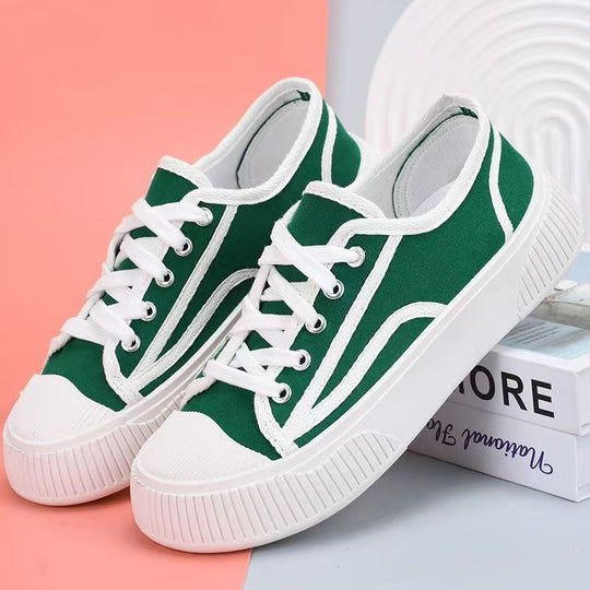Damen Freizeitsneaker aus atmungsaktivem Canvas-Material mit rutschfester Gummisohle EB