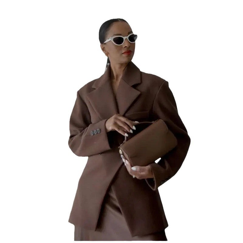 Damen Modischer Blazer mit doppelter Knopfleiste und tailliertem Schnitt EB