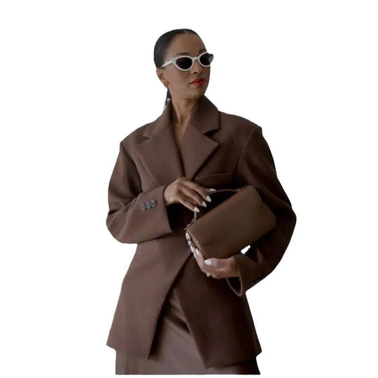 Damen Modischer Blazer mit doppelter Knopfleiste und tailliertem Schnitt EB