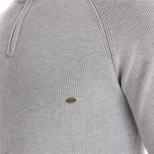 Herren Strickpullover mit halbem Reißverschluss und sportlichen Details EB