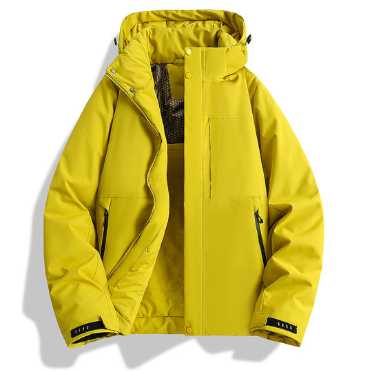 Damen wattierte Kapuzen-Outdoorjacke mit winddichter Membran und isolierendem Thermofutter EB