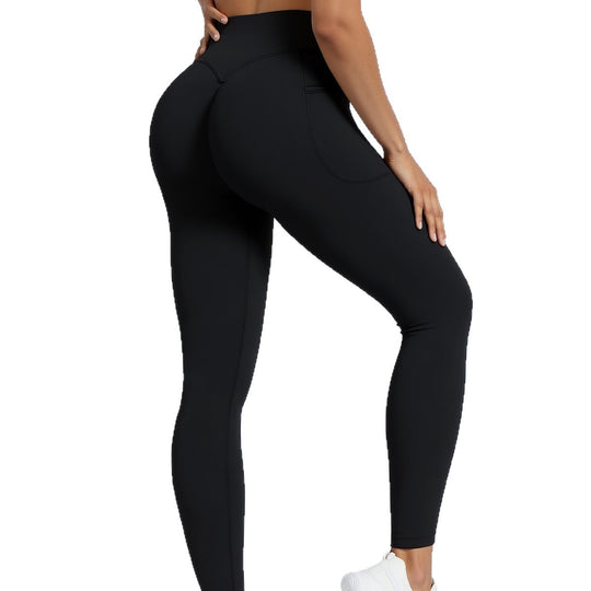 Damen Sportliche Leggings mit elastischem Rippmaterial und ausgestellten Säumen EB