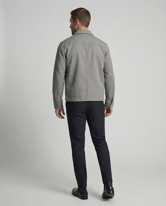 Herren kastige Zip-Jacke mit Hemdkragen und minimalistischen Teilungsnähten EB