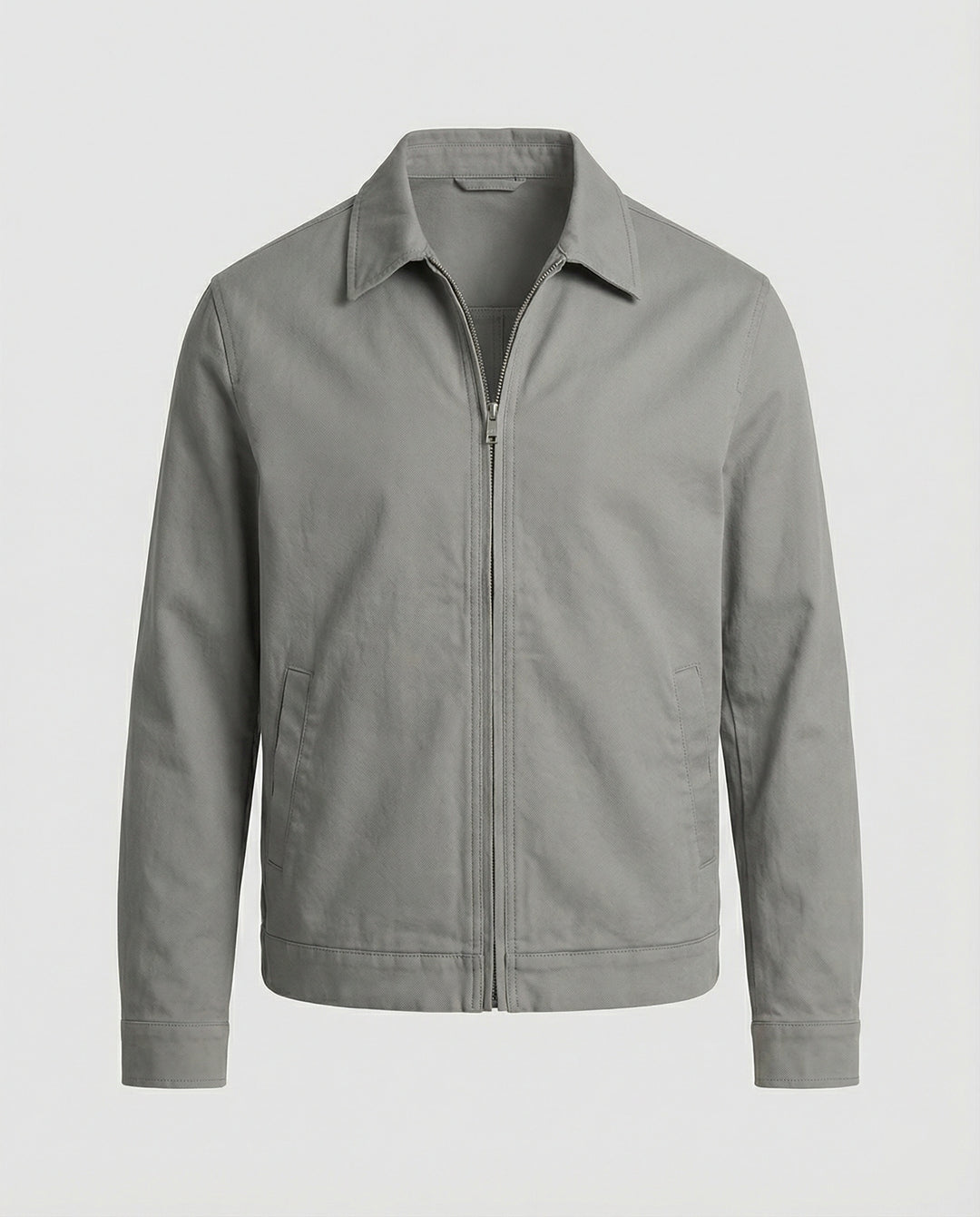 Herren kastige Zip-Jacke mit Hemdkragen und minimalistischen Teilungsnähten EB