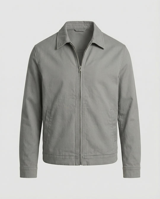 Herren kastige Zip-Jacke mit Hemdkragen und minimalistischen Teilungsnähten EB