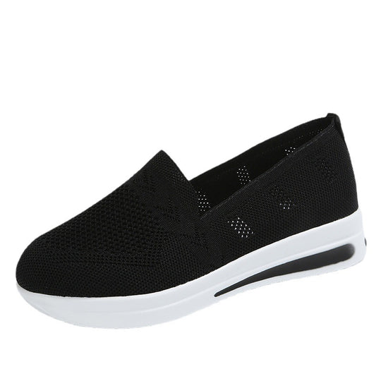 Damen atmungsaktive Slip-On Sneakers mit flexiblem Strick-Obermaterial EB