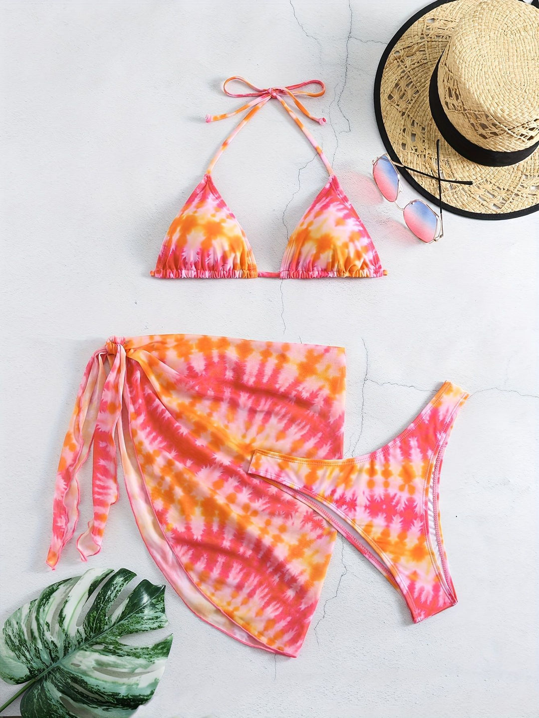 Damen Triangel-Bikini Set mit Wickelrock EB