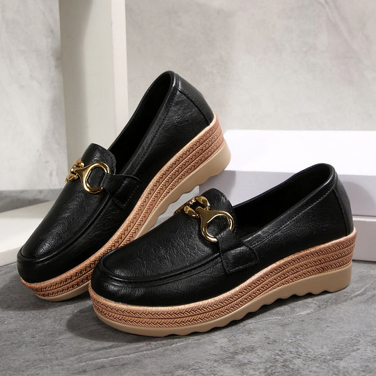 Damen Schicke Loafers mit modischem Kork-Detail und rutschfester Sohle EB