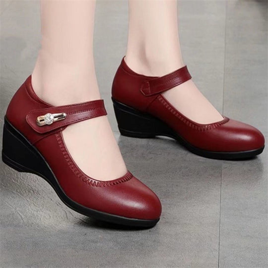 Damen Elegante Plateauschuhe mit modischem Riemen und luxuriösem Absatz EB