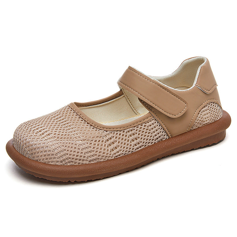Damen Komfortable Ballerinas mit elastischem Klettverschluss EB
