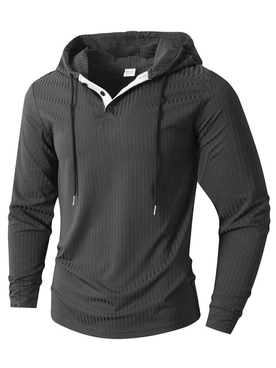 Herren Sportlicher Langarm-Hoodie mit strukturierter Oberfläche EB