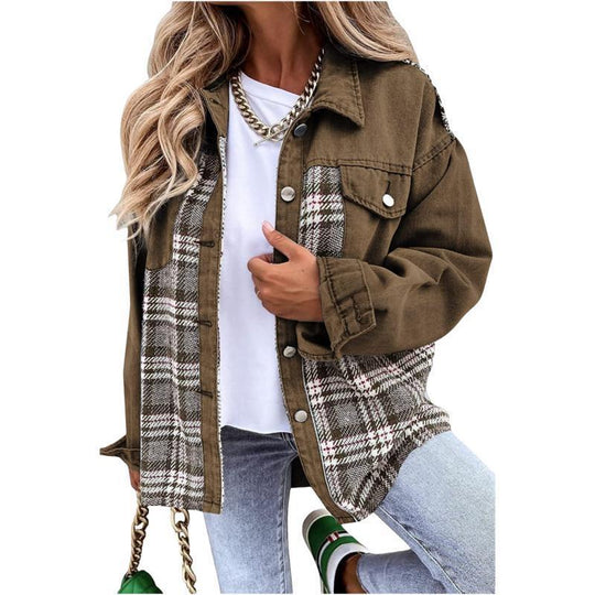 Damen modische Overshirt-Jacke EB