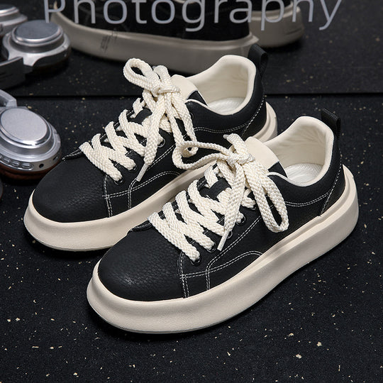 Damen Sportliche Sneakers mit robustem Leder-Design EB