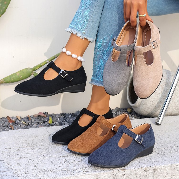 Damen Wedge-Pantoletten mit verstellbarem Riemen EB