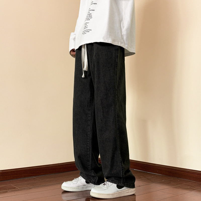 Herren lässige Denim-Hose mit bequemem Schnitt und elastischem Bund EB