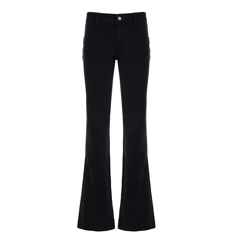 Damen nan ausgestellte Highwaist‑Schlaghose mit figurformender Taillenführung und weitem Bein EB