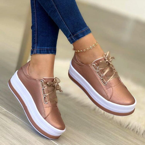 Damen Sportliche Sneakers mit Plateau-Sohle EB