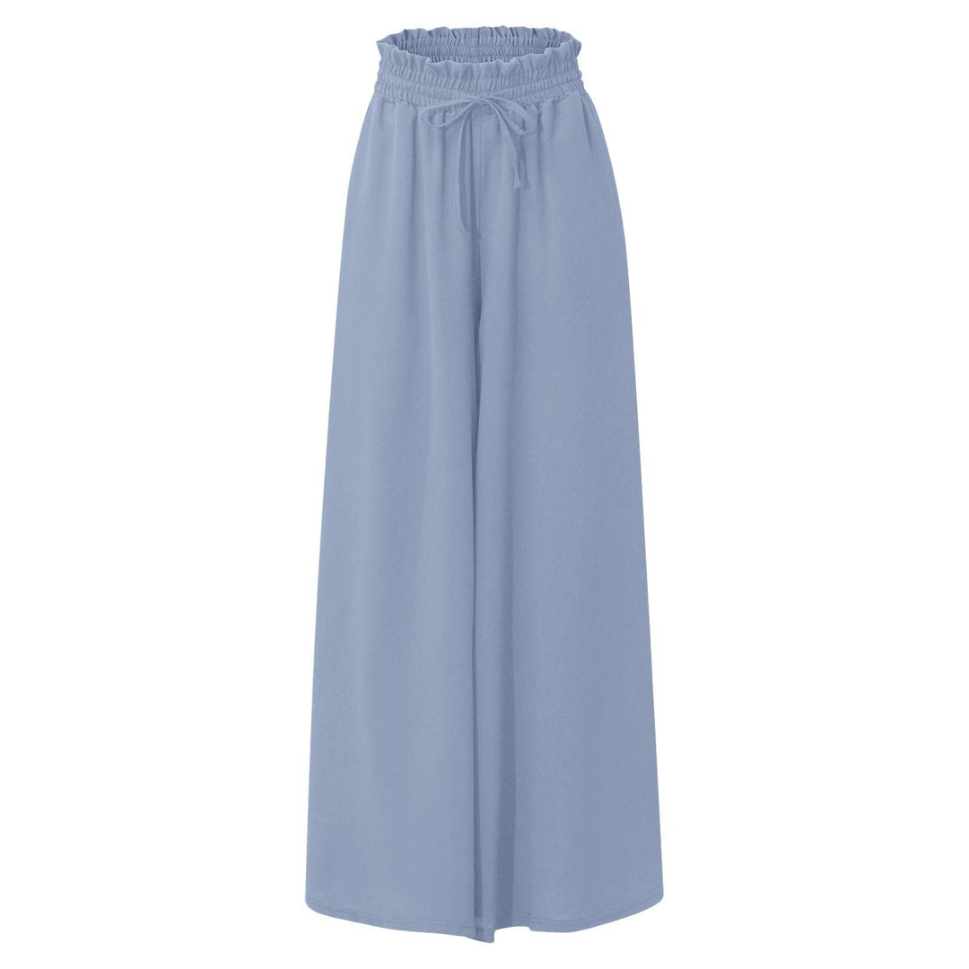 Damen Weite High-Waist-Hose mit elastischem Bund und praktischen Taschen EB