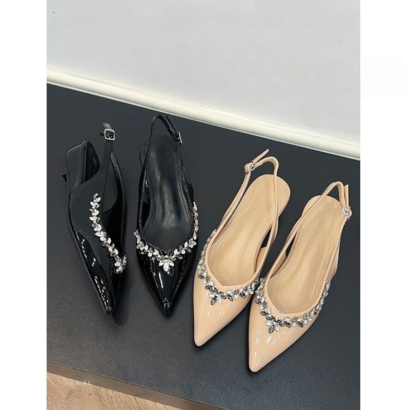Damen Slingback Pumps mit funkelnder Strassverzierung EB