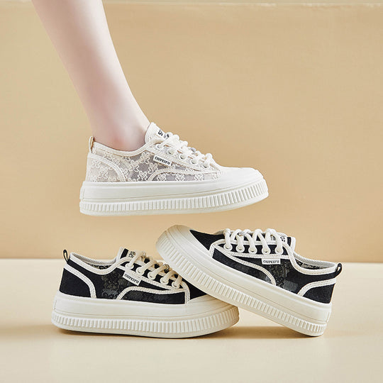 Damen Modische Sneaker mit atmungsaktiver Mesh-Oberfläche und rutschfester Sohle EB