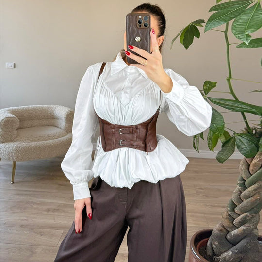 Damen Korselett-Corsettop mit dekorativen Schnallen EB