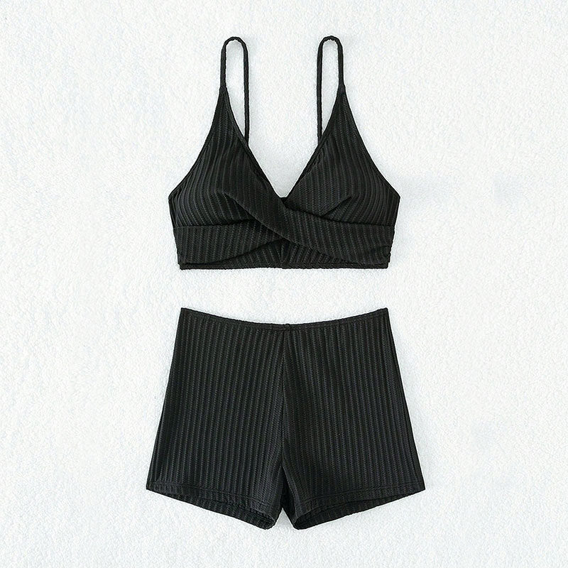 Damen Hochwertiges Zweiteiler Bikini-Set mit Wellenmuster EB