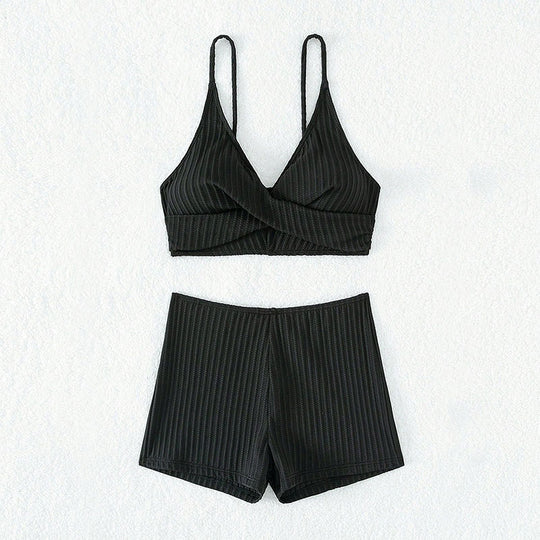 Damen Hochwertiges Zweiteiler Bikini-Set mit Wellenmuster EB